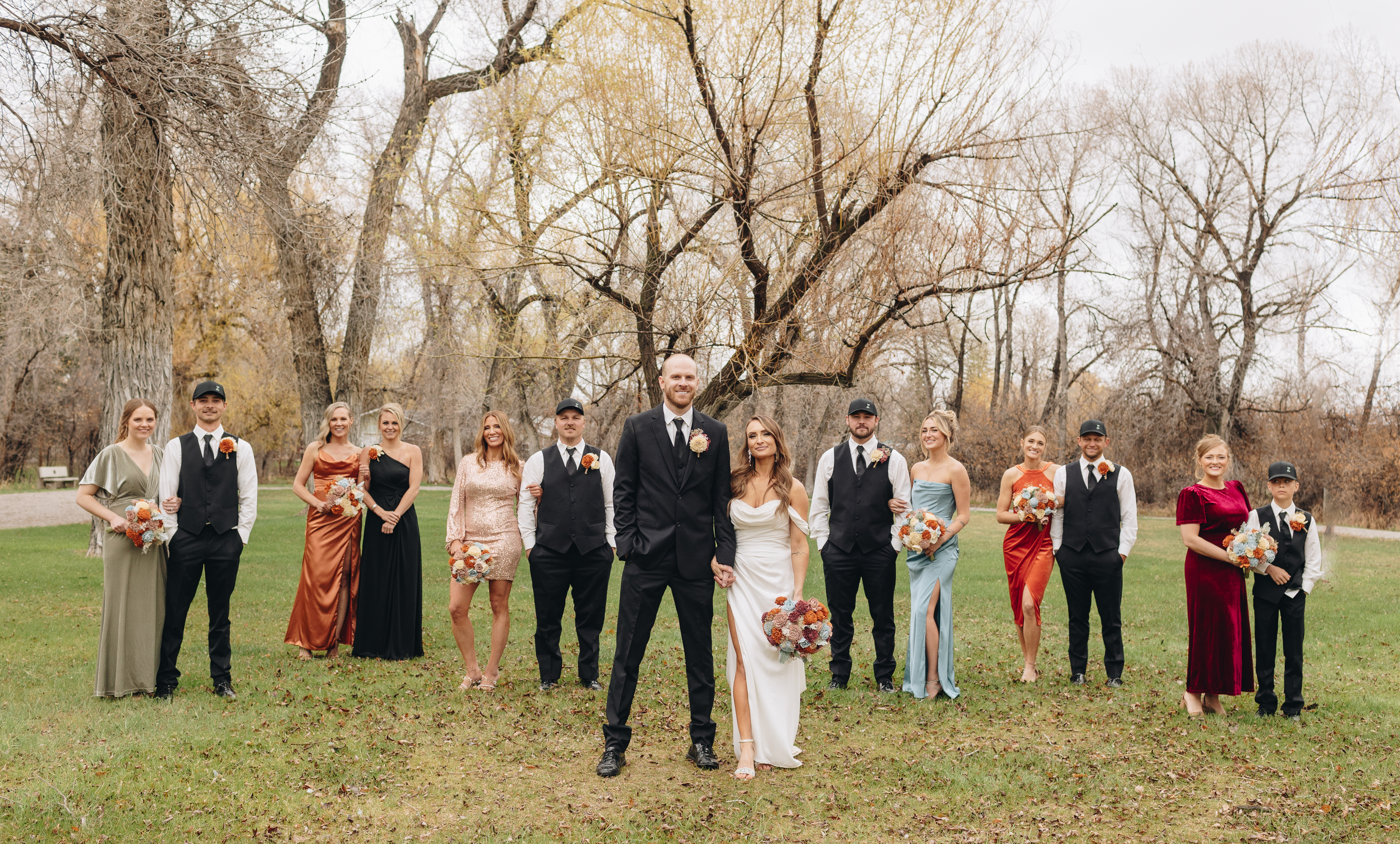 Jefferson City, Columbia, Russellville, Missouri, Wedding Photographer, bridal party, warm, fall wedding, colorful wedding
